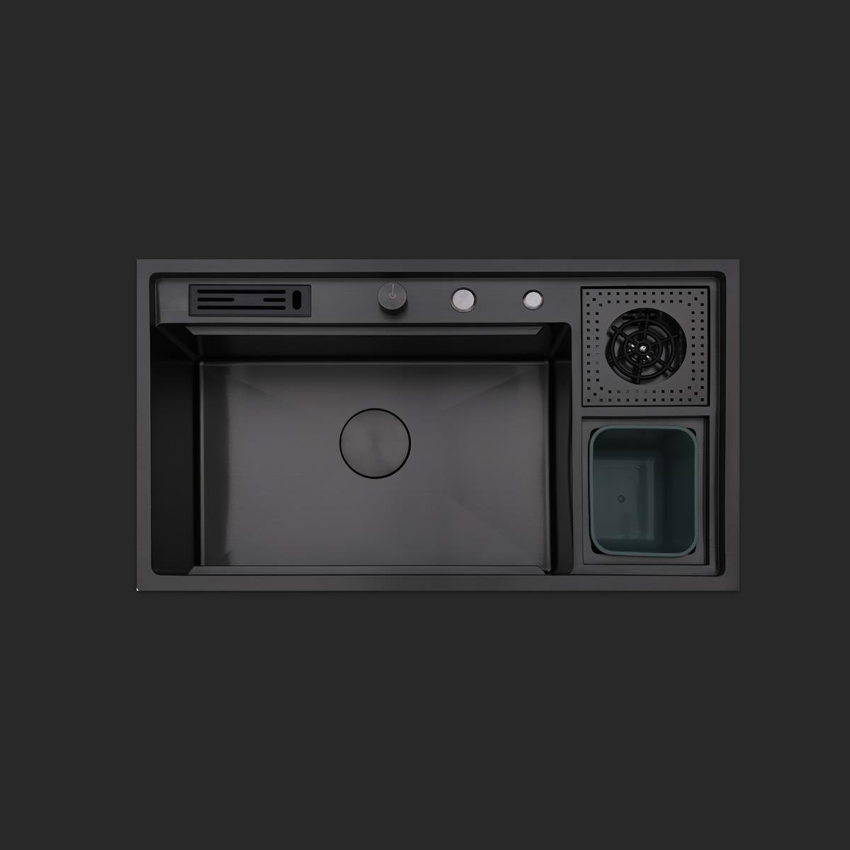 Verona El Yapımı PVD Eviye Seti 85x48 cm Siyah (Black)