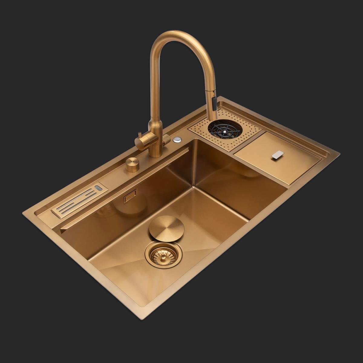 Verona El Yapımı PVD Eviye Seti 85x48 cm Altın (Gold)