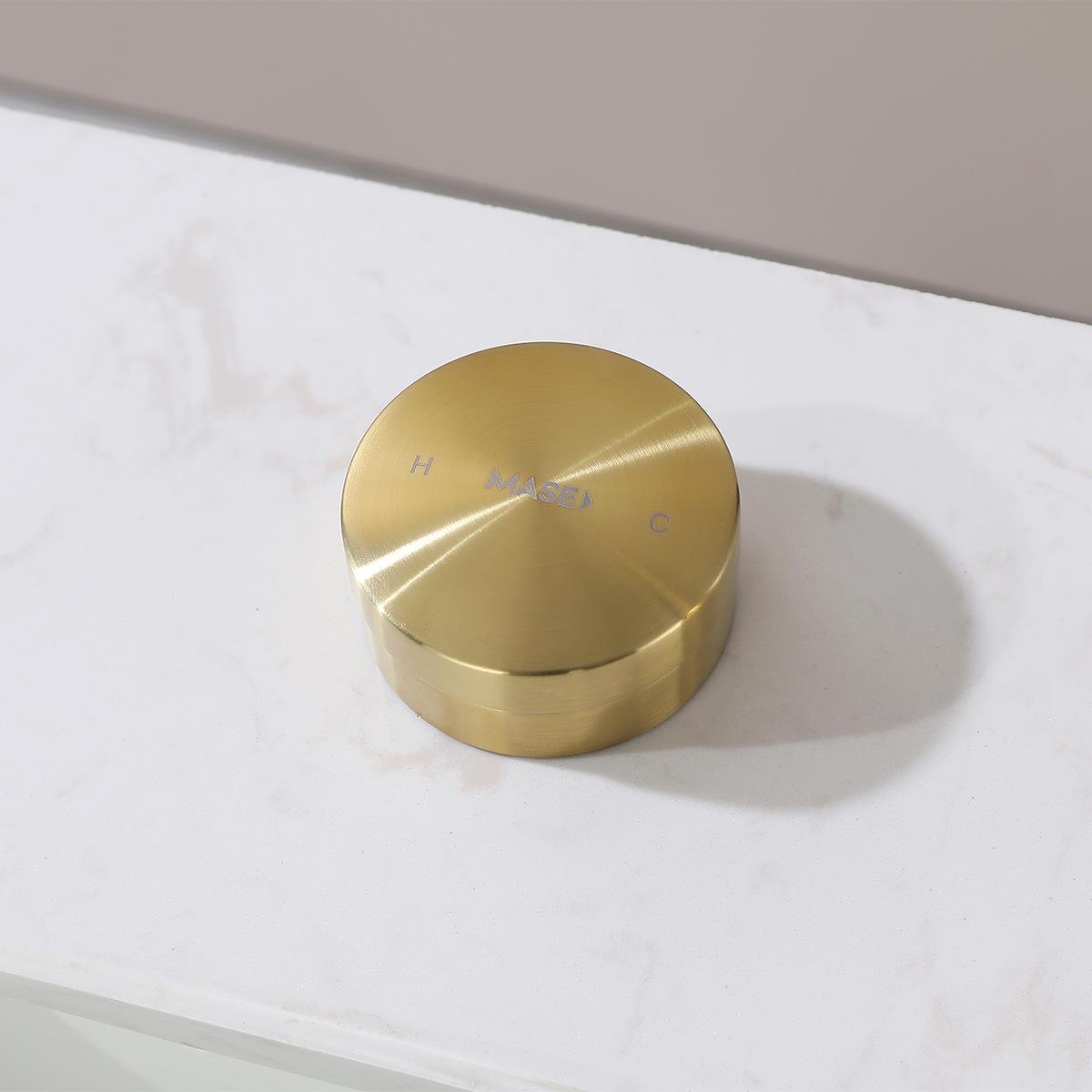 Wind 3 Delikli Sensörlü Lavabo Bataryası Brushed Gold