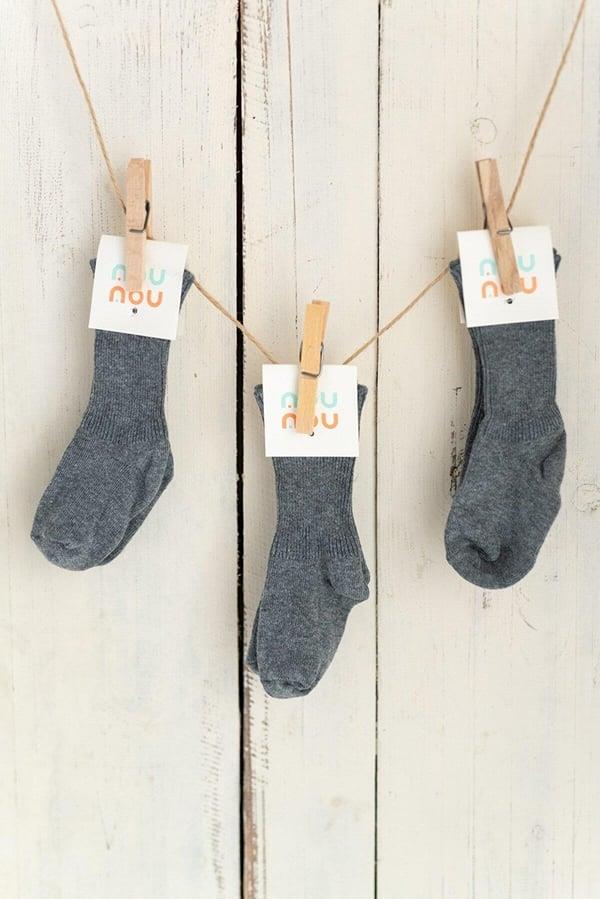 3'lü Antrasit Bebek Çocuk Katlamalı Çorap Kategorisiz Mama Yoyo