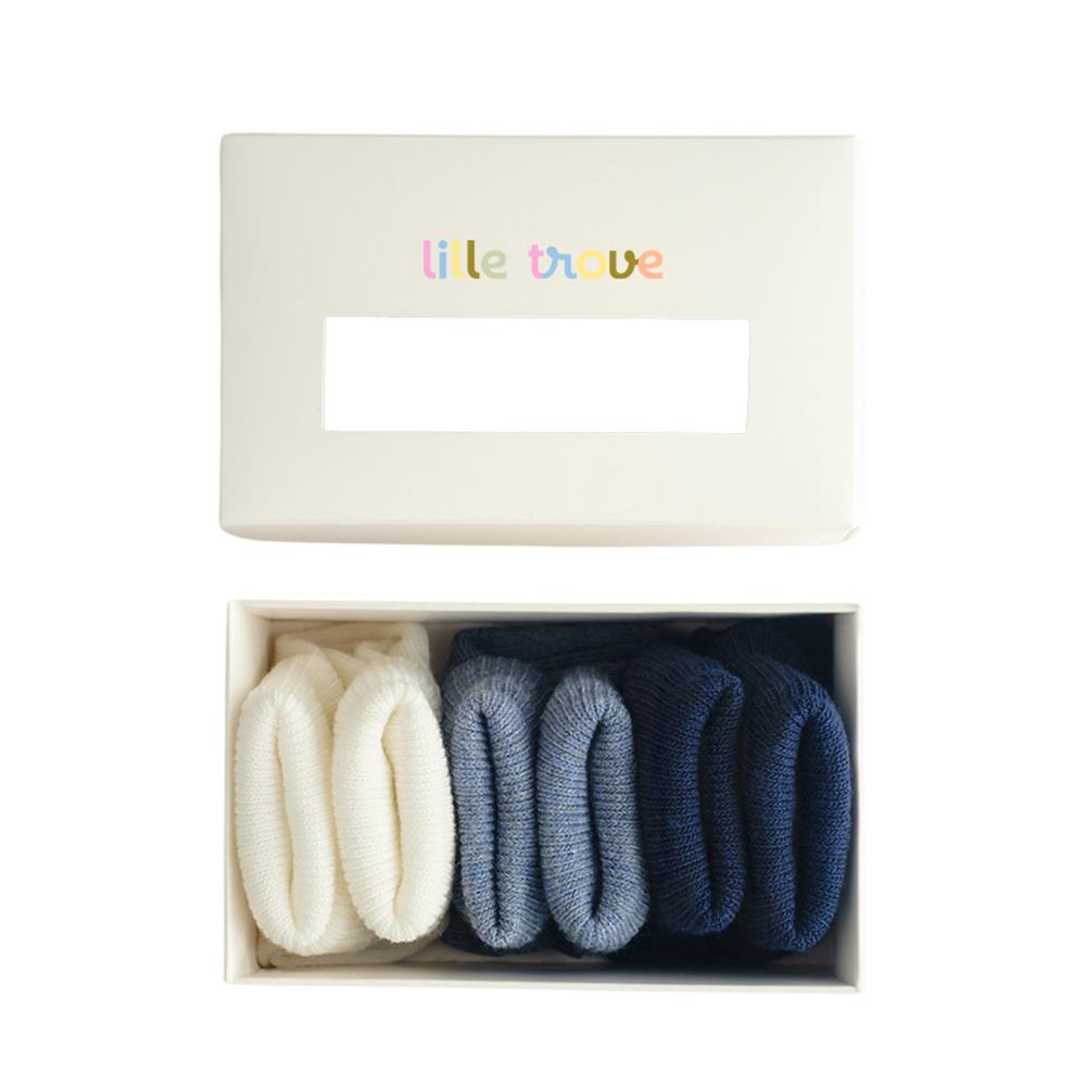 Lille Trove, Yenidoğan Çok Renkli Çorap 3lü Kutu / Lacivert Kategorisiz Lille Trove