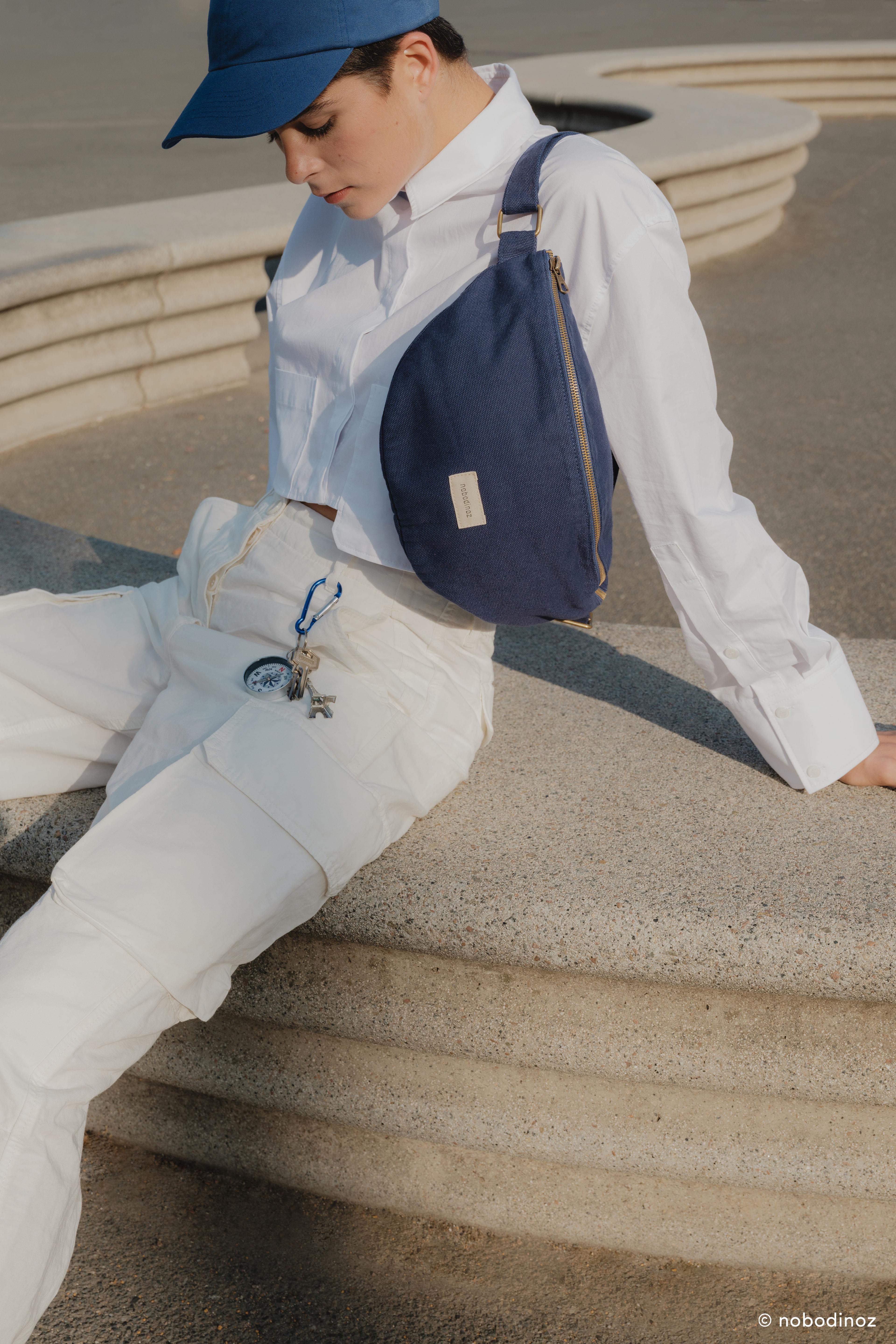 Paris- Tokyo Bel Çantası Büyük Boy, Cobalt Anne Çantası Nobodinoz