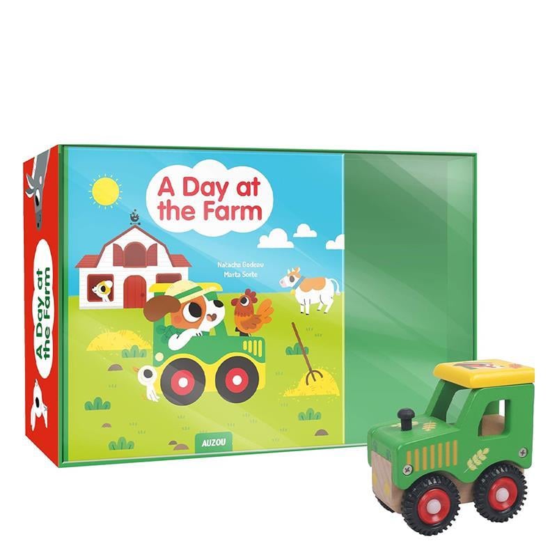 A Day At The Farm - Book And Wooden Toy