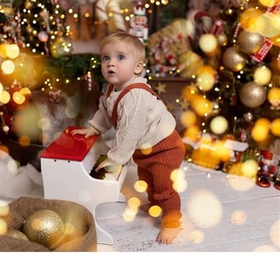 Askılı Organik Triko Bebek Taytı - Kiremit Tekstil Mama Yoyo Baby & Kids