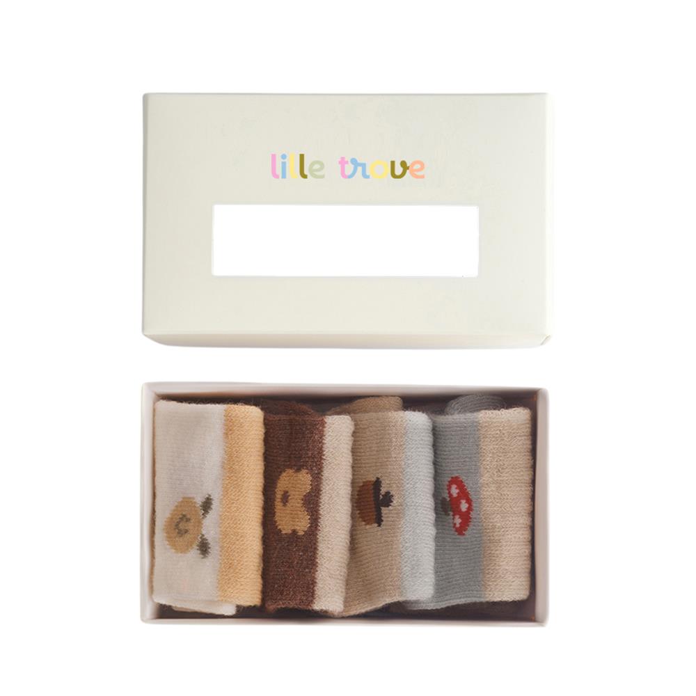 Lille Trove, Yenidoğan Çok Renkli Çorap 4lü Kutu / Mushroom Kategorisiz Lille Trove