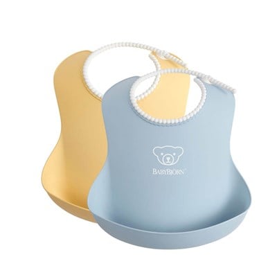 BabyBjörn 2´li Yumuşak Plastik Mama Önlüğü Powder Yellow / Blue