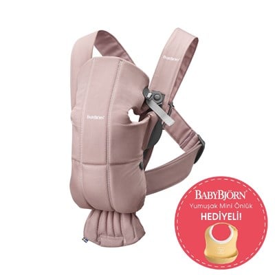 BabyBjörn Bliss Ana Kucağı Cotton Oyuncaklı / Old Rose & Kanguru Mini 3D Cotton / Dusty Pink