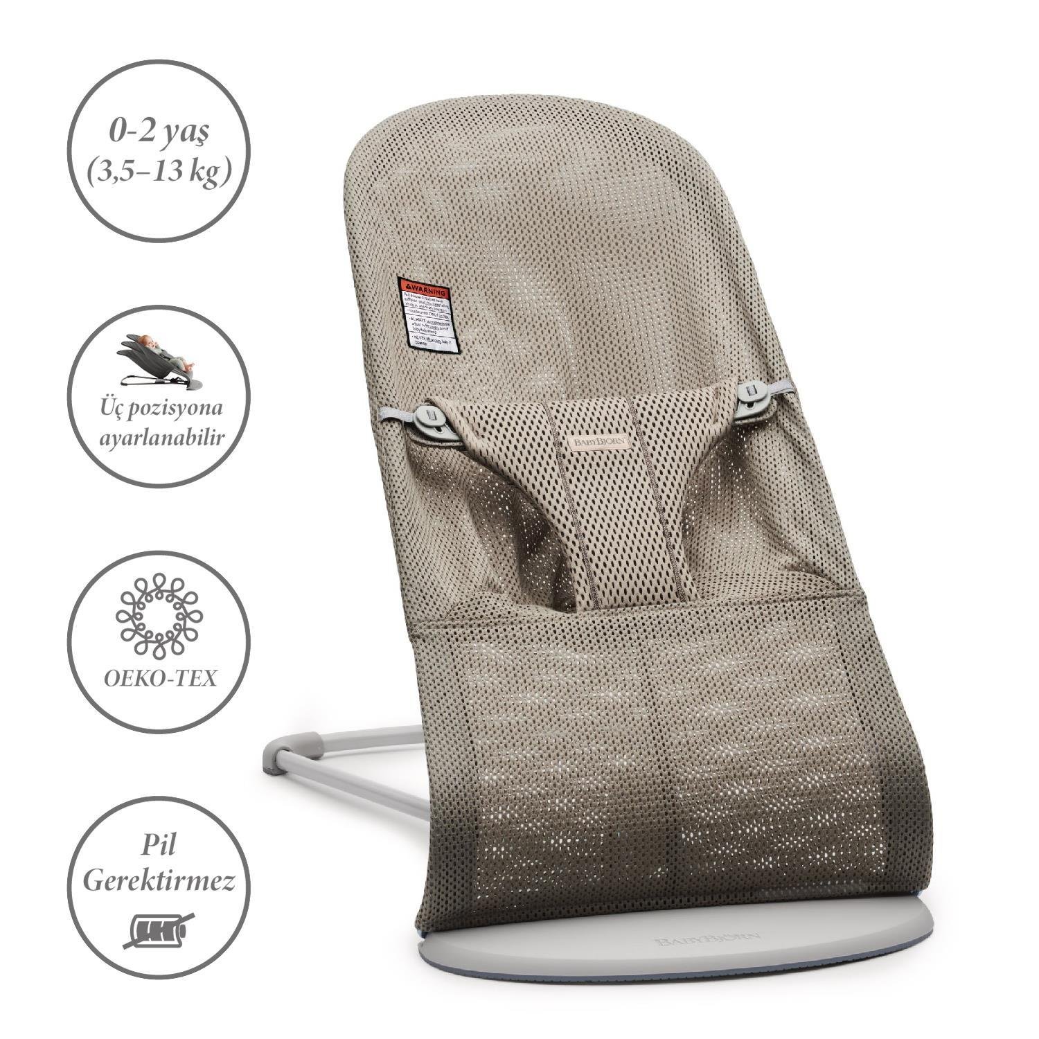 BabyBjörn Bliss Ana Kucağı Mesh  & Kanguru Mini 3D Mesh Yenidoğan Seti / Grey Beige