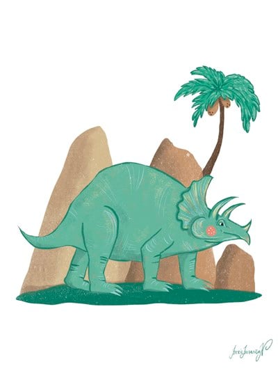 Beril Bozdoğan Art Poster, Triceratops Tablolar