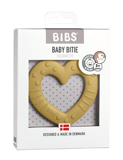 Bibs Bibs Baby Bites Heart Diş Kaşıyıcı, Mustard Oyuncak