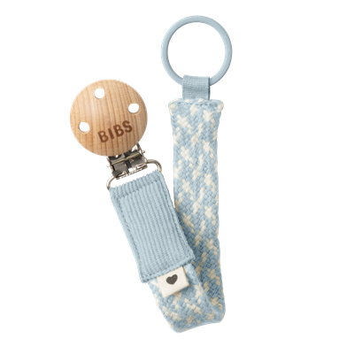 BIBS Paci Braid Emzik Askısı-Baby Blue/Ivory Emzik Bibs