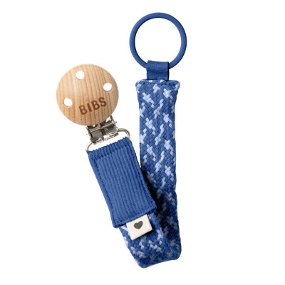 BIBS Paci Braid Emzik Askısı-CornflowerDusty Blue Emzik Bibs