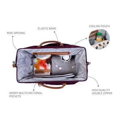 ChildHome Mommy Bag, Anne Bebek Bakım Çantası, Mor Mommy Bag