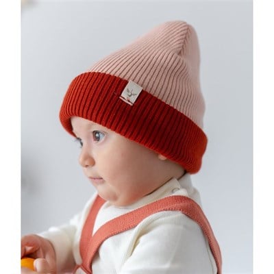 Çift Taraflı Çocuk Bere, Kiremit 1-4 Yaş Tekstil Mama Yoyo Baby & Kids