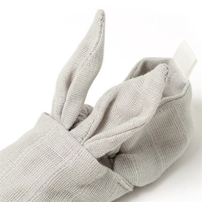 Deux  Lapins Cotton Grey Tavşan Kulaklı Müslin Bebek Patik 0-6 Ay Bebek Patik