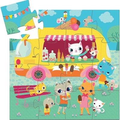 Djeco Djeco Dekoratif Puzzle 16 Parça- Ice Cream Truck Oyuncak