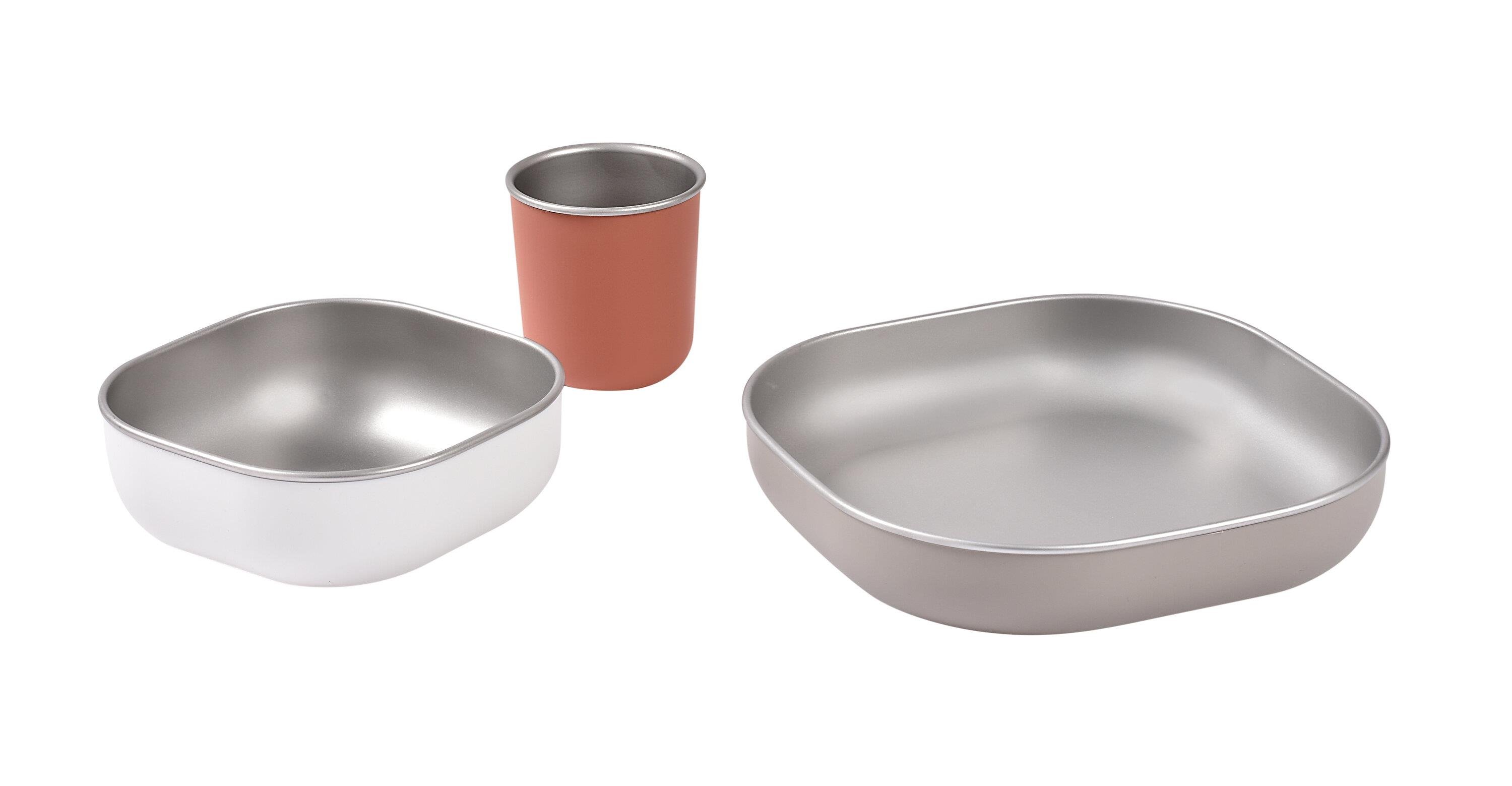 3lü Paslanmaz Çelik Beslenme seti, Terracotta Kategorisiz Beaba