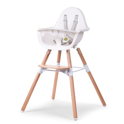 Evolu 2 Mama Sandalyesi, Naturel / Beyaz + Beyaz Tepsi