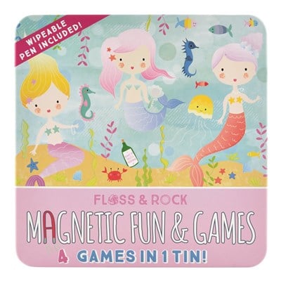 FLOSS & ROCK Mıknatıslı Kutu Oyunları – 4’ü 1 arada /Mermaıd