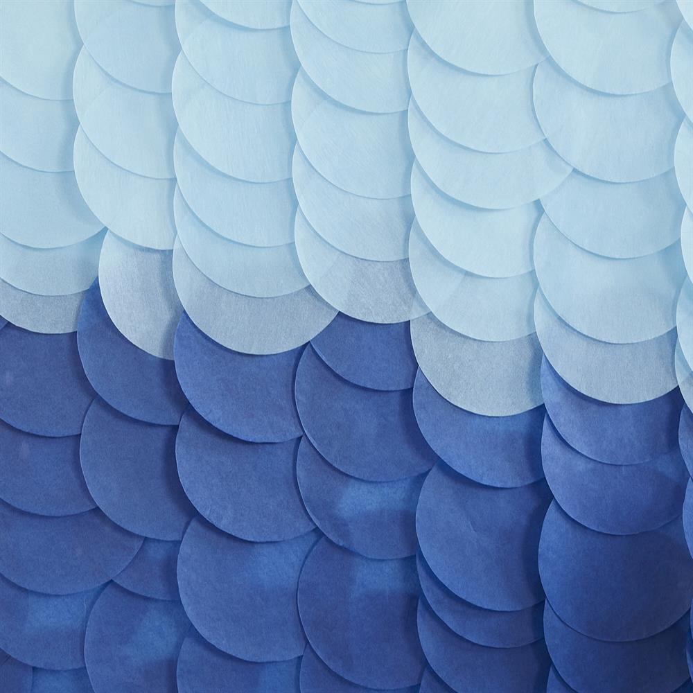 Ginger Ray - Backdrop Tissue Paper Discs Blue Ombre - Mavi Tonlar Arka Fon