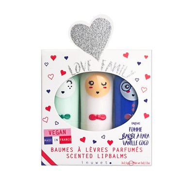 Inuwet Bunny Dudak Balmı 3'lü set, Love Family Oje & Ruj Inuwet