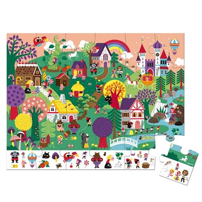 Janod Janod 24 Parça Puzzle ve Bulmaca, Masal Yap - Boz