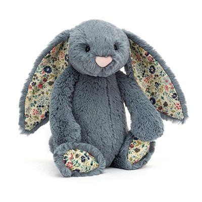 Jellycat Jellycat Çiçekli Koyu Mavi Tavşan Orta Boy 31 cm Peluş Oyuncaklar