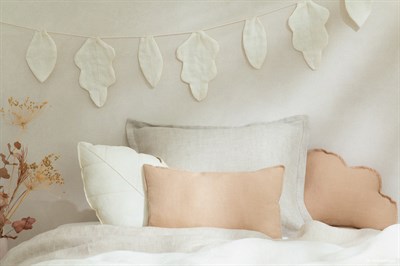 Lin Francais Yaprak Garland, Off White Duvar Aksesuarları Nobodinoz