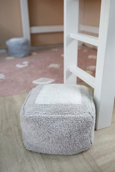 Lorena Canals Puf, Marshmallow Kare İnci Gri Puflar Ve Minderler