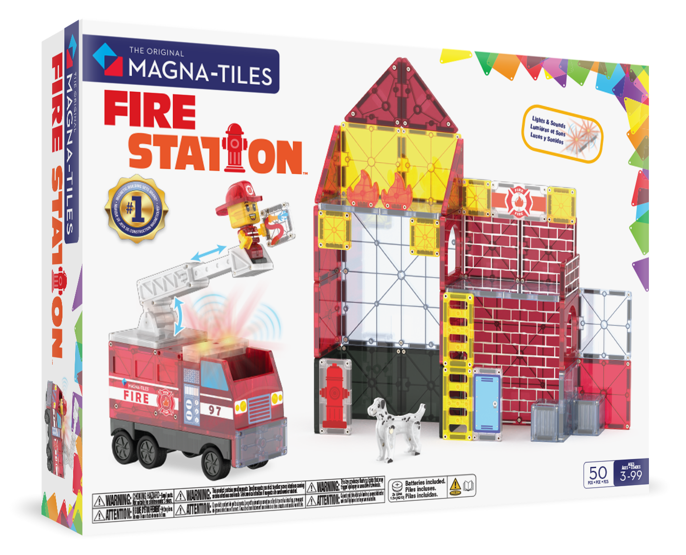 MAGNA-TILES® - Fire Station - 50 Parça