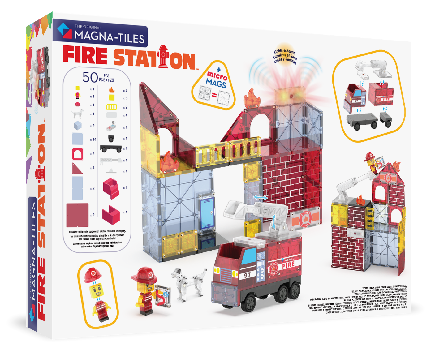 MAGNA-TILES® - Fire Station - 50 Parça