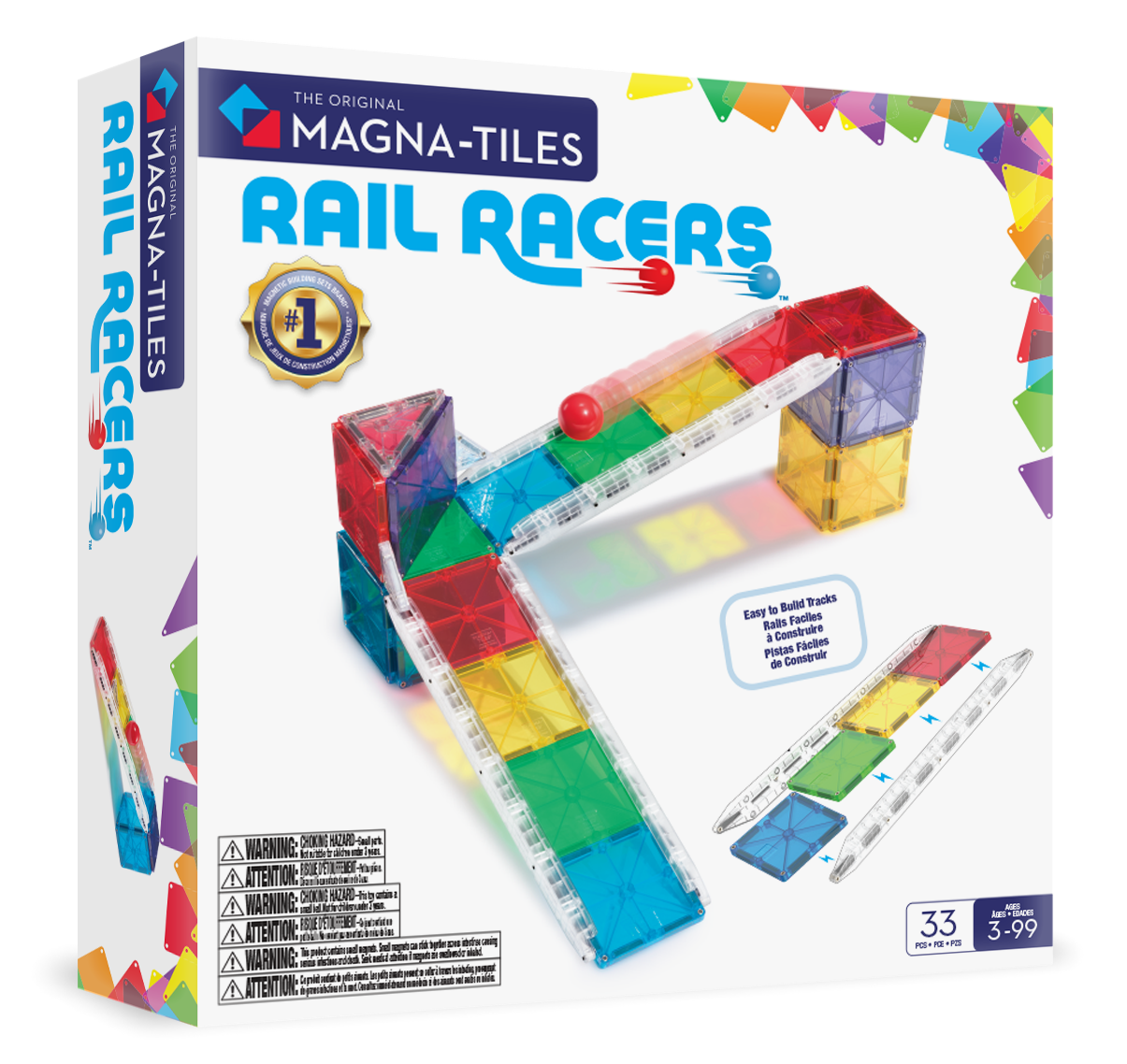 MAGNA-TILES® - Rail Racers - 33 Parça