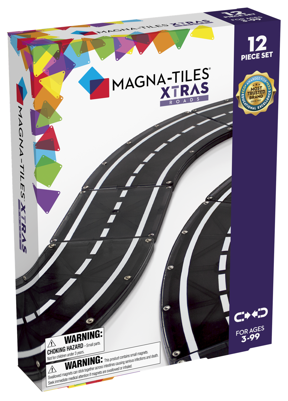 Magna-Tiles - XTRA Roads 12-Piece Set - Yol Seti 12 Parça