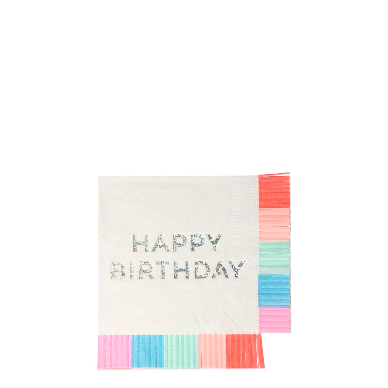 Meri Meri - Birthday Fringe Small Napkins - Happy Birthday Peçete - S - 16'lı