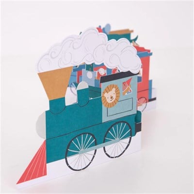 Meri Meri - Birthday Train Concertina Card - Doğum Günü Treni Tebrik Kartı