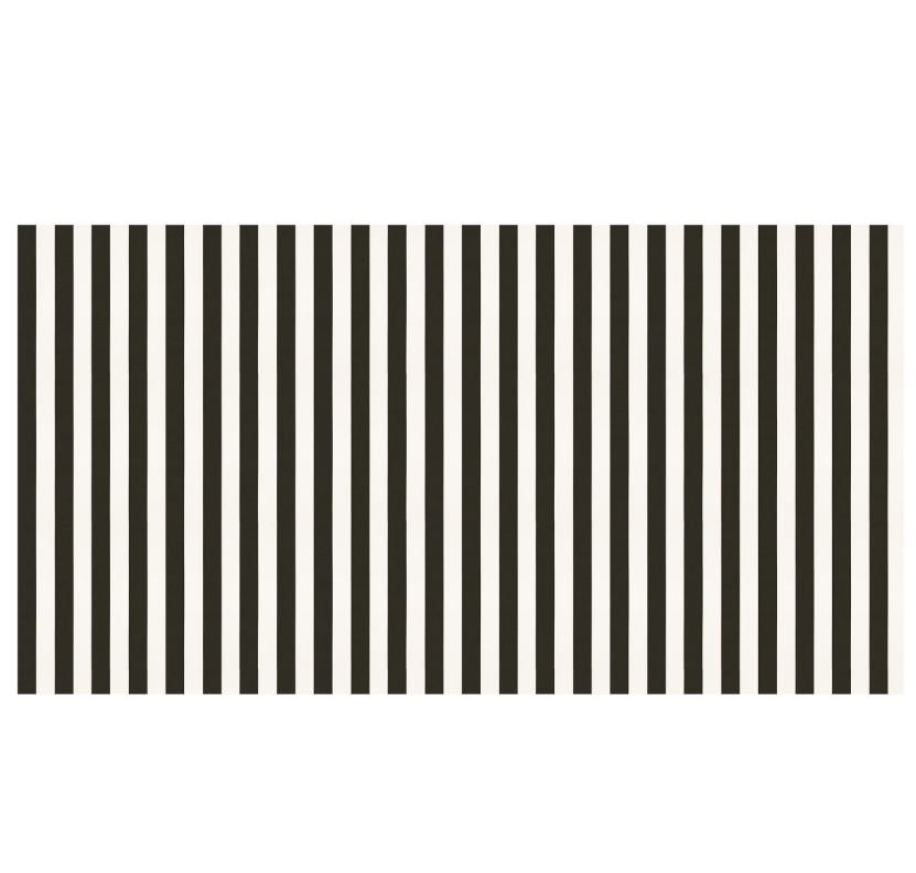 Meri Meri - Black Striped Tablecloth - Siyah Çizgili Masa Örtüsü