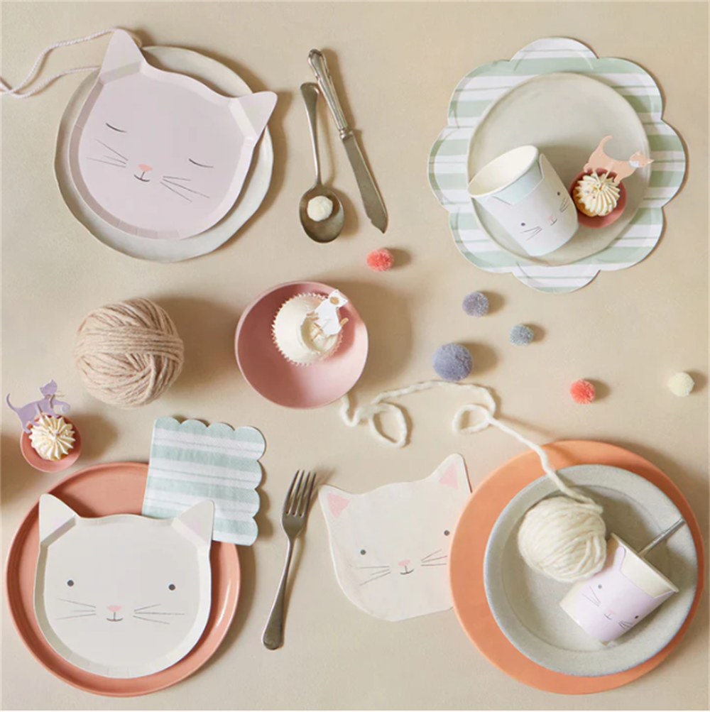 Meri Meri - Cat Plates - Kedi Tabaklar - 8'li