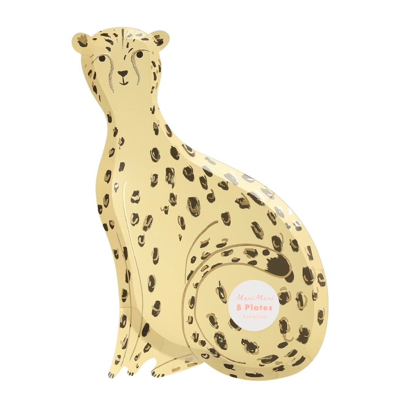 Meri Meri - Cheetah Plates - Çita Tabak - 8'li