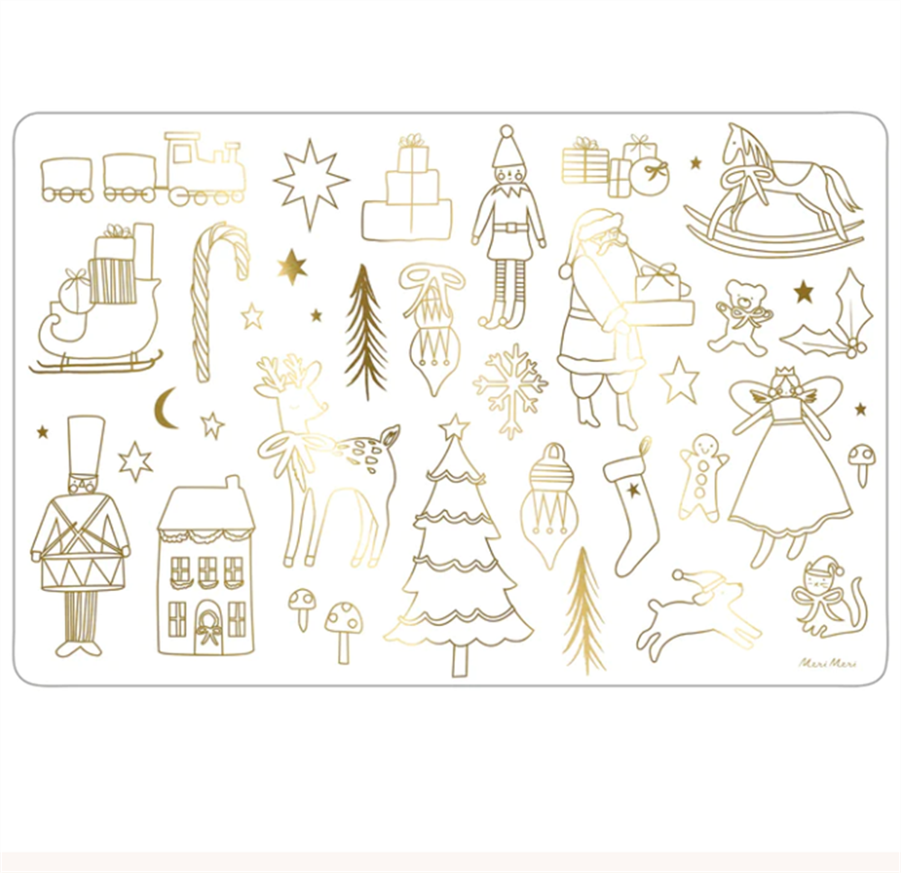 Meri Meri - Christmas Colouring Placemats - Yeni Yıl Boyanabilir Amerikan Servisi