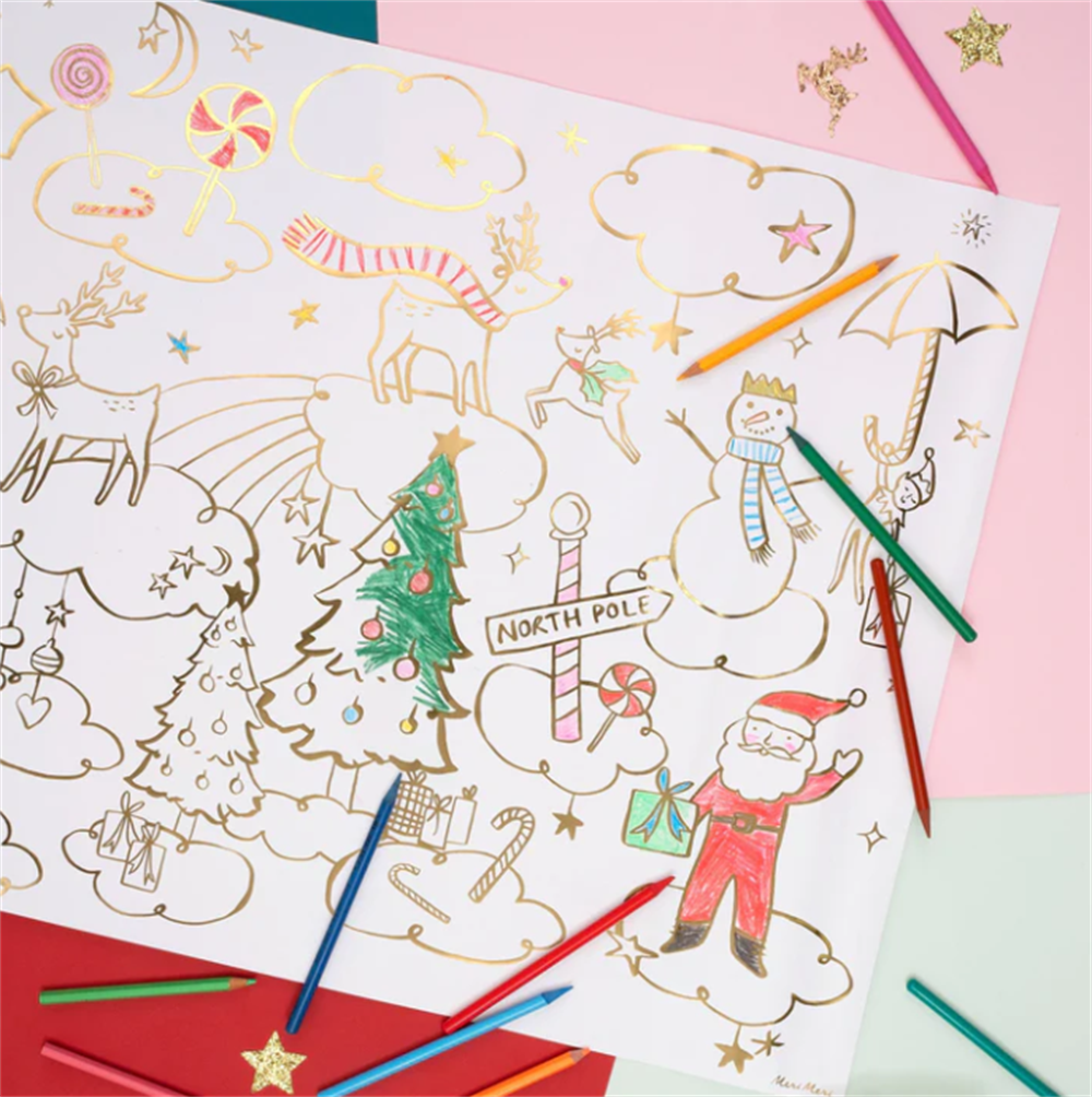 Meri Meri - Christmas Colouring Posters - Yeni Yıl Boyama Posterleri (2'li)