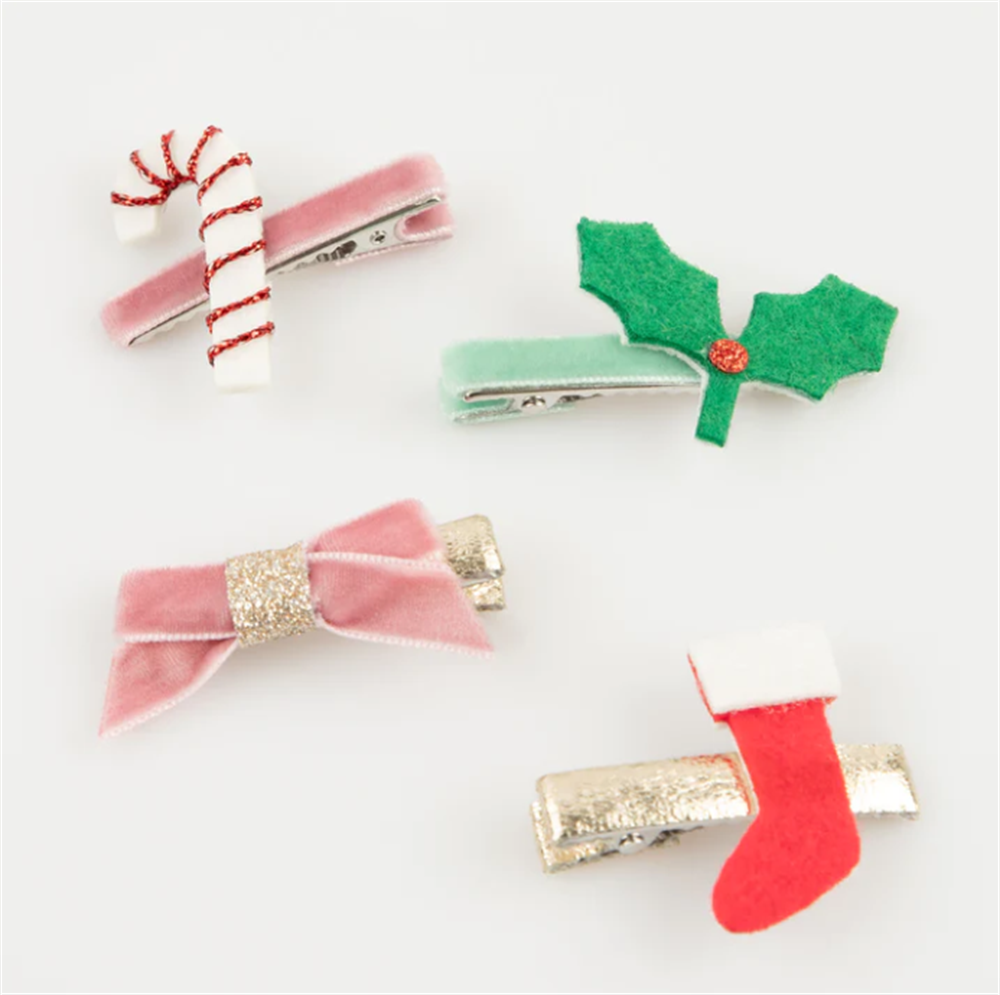 Meri Meri - Christmas Icon Hair Clips - Yeni Yıl Motifli Tokalar (8'li)