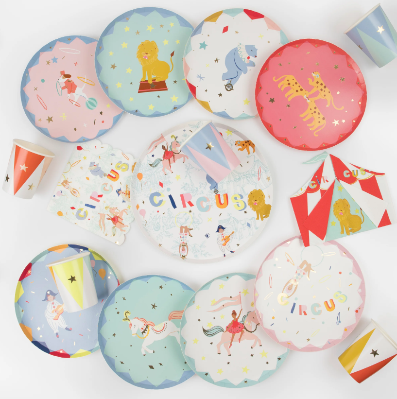 Meri Meri - Circus Dinner Plates - Sirk Tabaklar (L) (x8)
