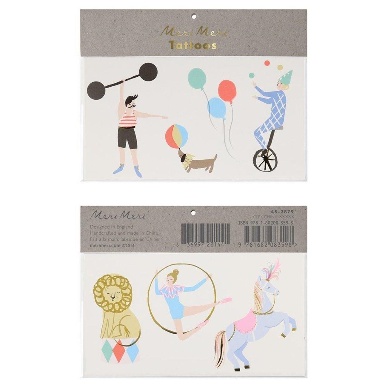 Meri Meri - Circus Tattoos - Sirk Geçici Dövmeler - L