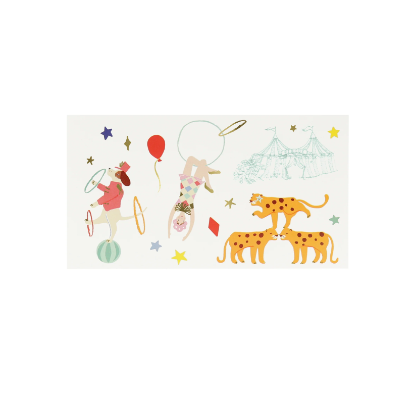 Meri Meri - Circus Temporary Tattoos - Sirk Geçici Dövmeler (x2)