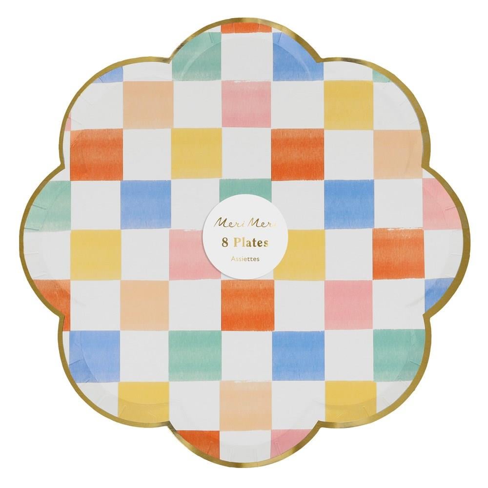 Meri Meri - Colourful Pattern Dinner Plates - Renkli Desenler Tabaklar - L - 8'li