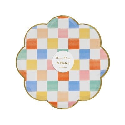 Meri Meri - Colourful Pattern Side Plates - Renkli Desenler Tabaklar - 8'li