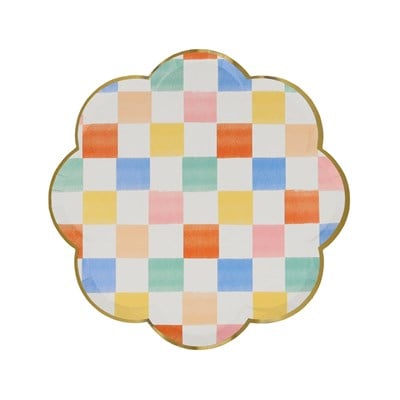 Meri Meri - Colourful Pattern Side Plates - Renkli Desenler Tabaklar - 8'li