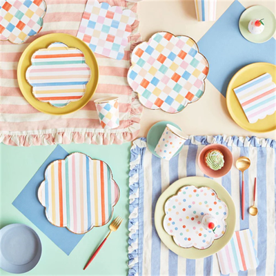 Meri Meri - Colourful Pattern Small Napkins - Renkli Desenler Peçeteler - S - 16'lı
