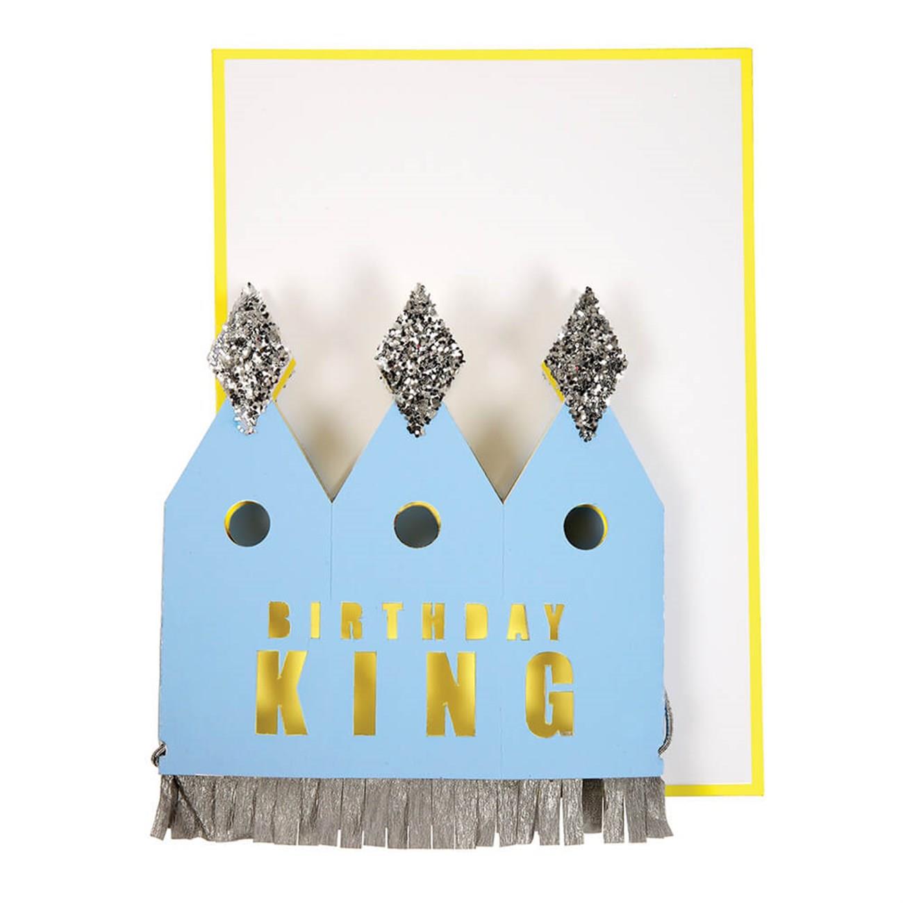 Meri Meri - Crowned Birthday King Card - Doğum Günü Kralı Tebrik Kartı