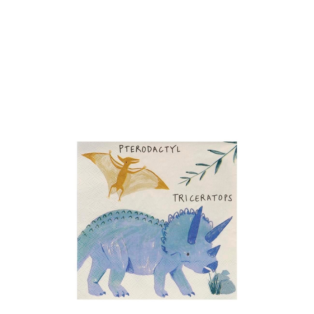 Meri Meri - Dinosaur Napkins - Dinozor Peçete - S - 16'lı